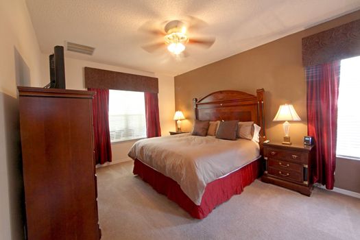 A King Master Bedroom, Interior Shot of a Home