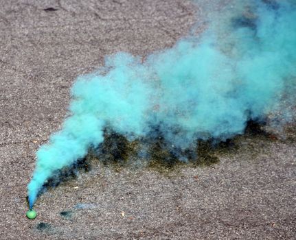 Blue smoke bomb bought at a fireworks display