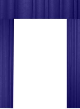 Elegant blue velvet curtains with white background
