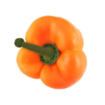 Colorful orange bell pepper isolated on white background