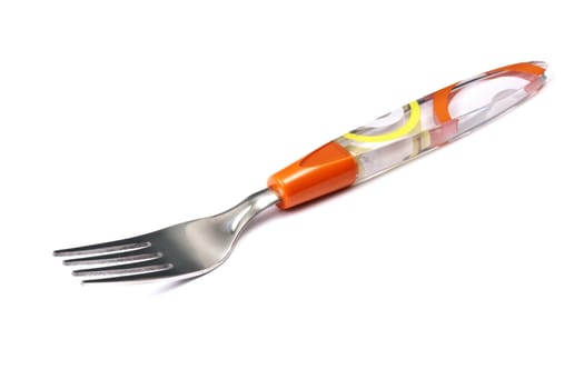 One fork isolated on white