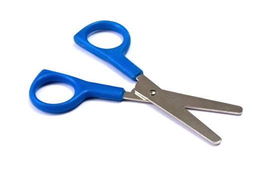 Blue handled scissors