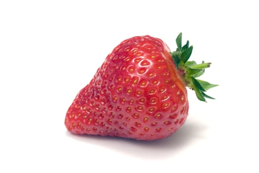 One strawberry isolated on white