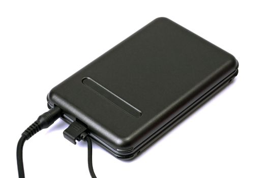 External hard drive on white background