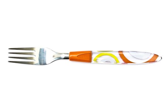 One fork isolated on white background 