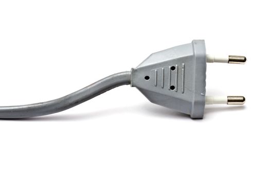 Gray electric plug isolated on white background 