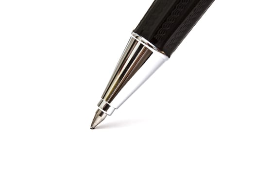 Black Ball Point Pen Isolated On White background 
