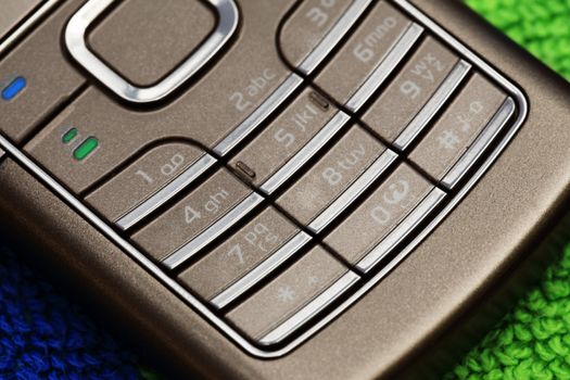 Keyboard of the phone close-up