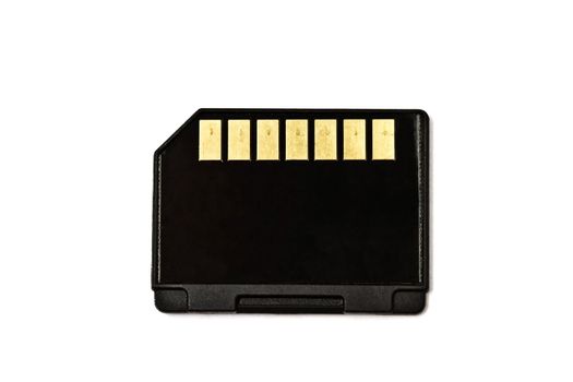 Black memory card isolated on white background 
