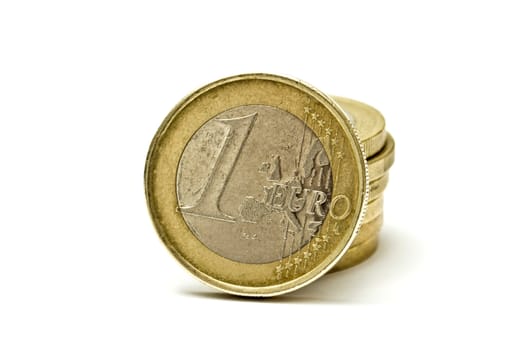 euro coins isolated on white background 
