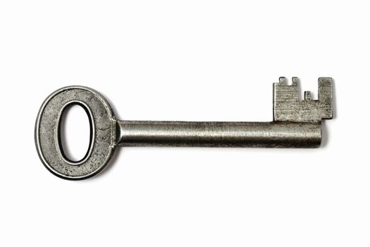 An Old key isolated on white background 
