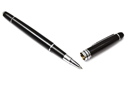 Black Ball Point Pen Isolated On White background