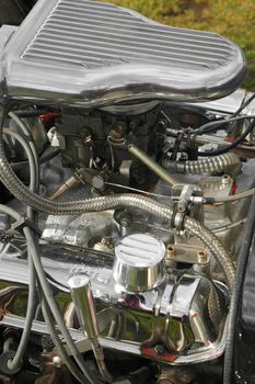 powerful vehicle engine close-up