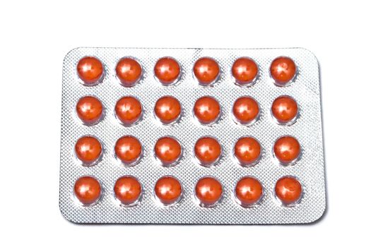Set of pills isolated on white background

