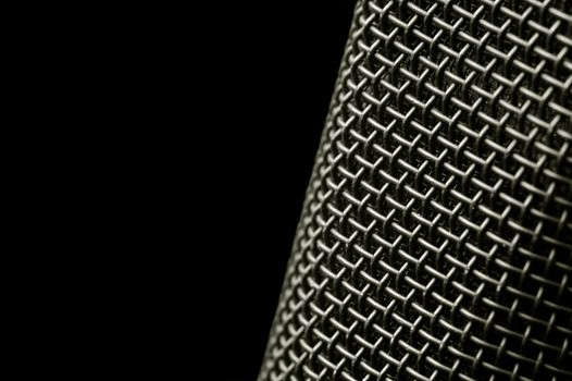 microphone macro abstract on black