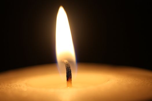 Close up of a burning candle flame