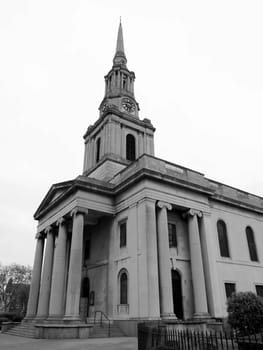 Church of All Saints, Poplar, London, UK - high dynamic range HDR - black and white