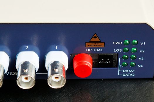 fiber optic video converter with optical FC connectors and video BNC connectors