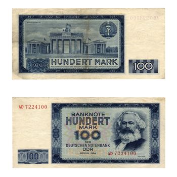 100 Mark banknote from the DDR (East Germany) with Karl Marx - Note: no more in use since german reunification in 1990