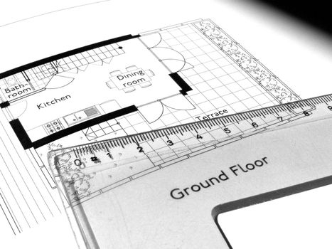 Technical architectural CAD drawing