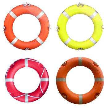 Collage of  life buoy for safety at sea