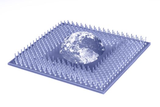 Simulation of earth assembled in a processor