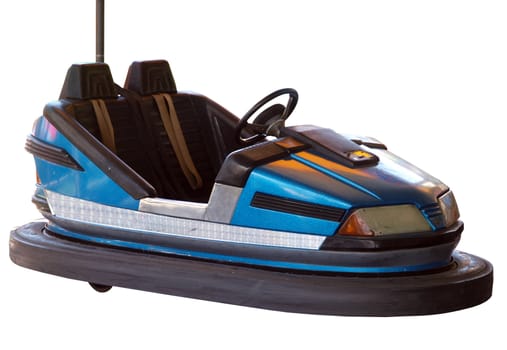 BLue Bumper Car isolated with clipping path      