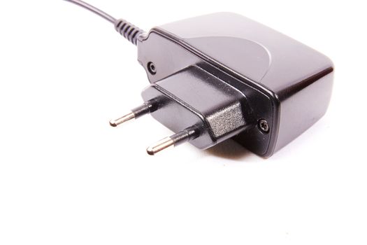 Mobile phone charger on a white background