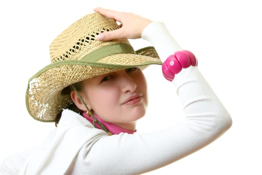 The girl in a straw hat