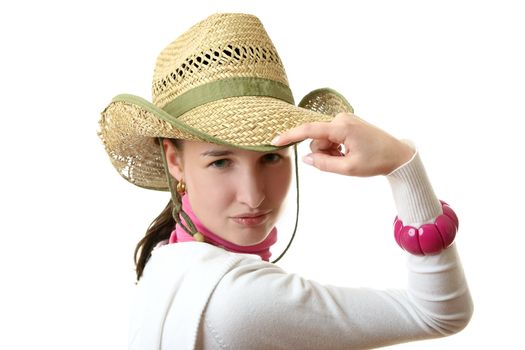 The girl in a straw hat