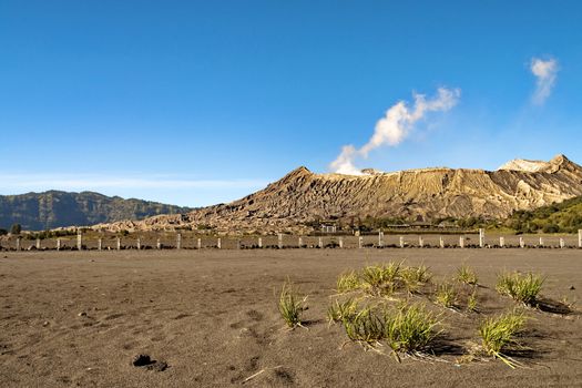 Distan view of Bromo Volcano in Indonesia