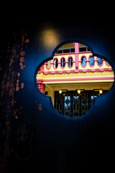 Exterior of a historical building in Khao Lak, Thailand - travel and tourism.