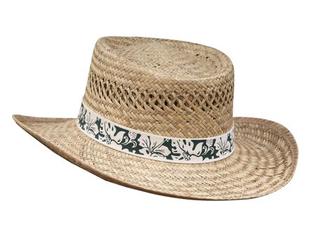 Flax Stetson with Floral Braid  isolated with clipping path     