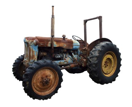 Rusty Fordson Major isolated with clipping path       