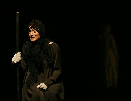 RUSSIA, MOSCOW, APRIL 26: Russian actress Nadejda Shiryaeva in premiere of
performance "Chernobyl pray", under Svetlana Aleksievich's book, Director Joel Lehtonen in Moscow 26 April, 2006