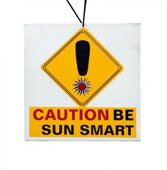 Sun Smart Sign isolated with clipping path       