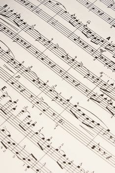 A Closeup shot of a music sheet