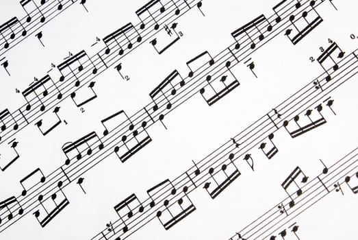 A Closeup shot of a music sheet