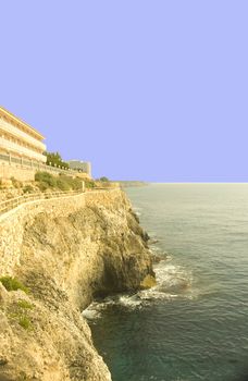 the coast line of the island mallorca spain