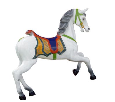 Vintage Carousel Horse isolated with clipping path      