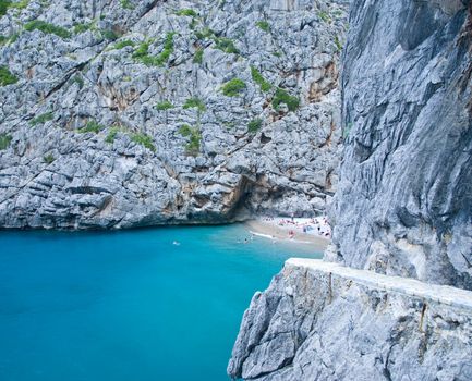 beautiful beach in the mountains of mallorca spain