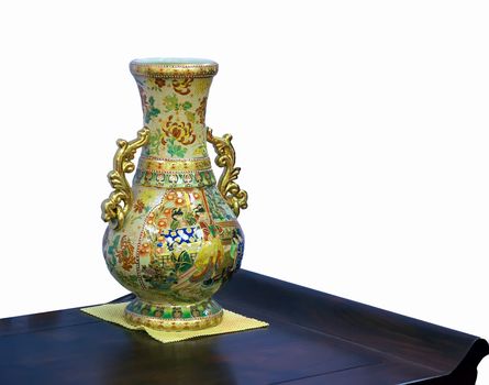Imitation antique gold colored vase