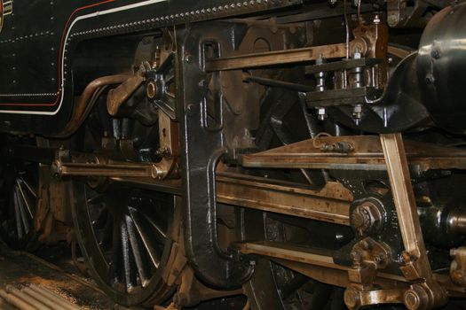 wheel detail of a old steam engine