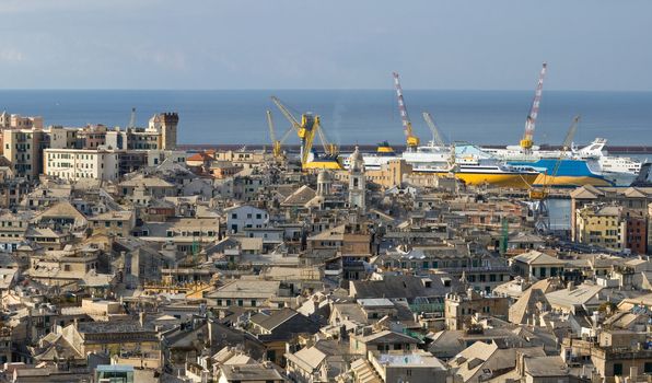 The characteristic old houses in Genova, italy