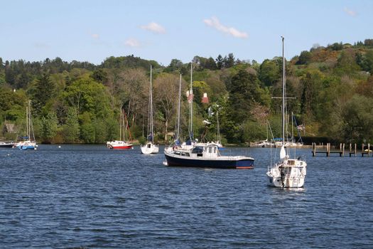 boats and yachts on windermere lake