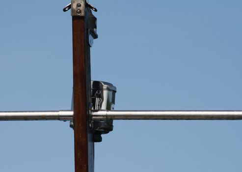 small lamp on the mast of a boat