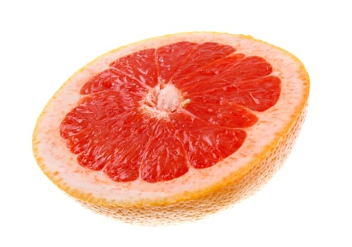 half of the grapefruit isolated.juicy citrus on white background