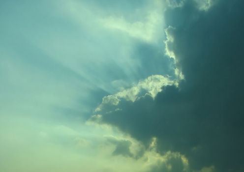 Sky with clouds, thunderstorm approaching, usable as background
