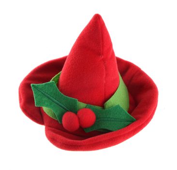 Elf holiday hat for human or animal isolated on white background