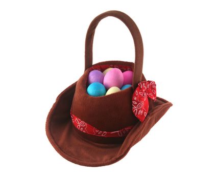 Cowboy hat made into an Easter egg basket